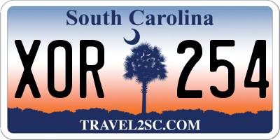 SC license plate XOR254