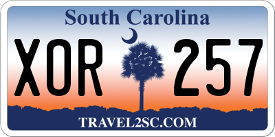 SC license plate XOR257