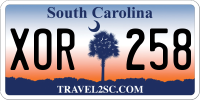 SC license plate XOR258
