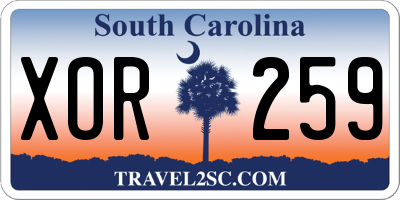 SC license plate XOR259