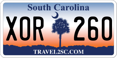 SC license plate XOR260