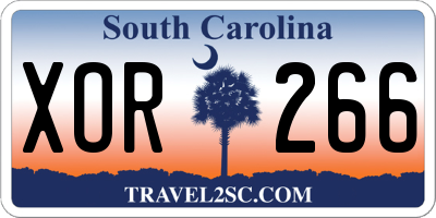 SC license plate XOR266