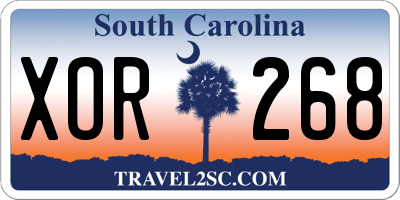 SC license plate XOR268
