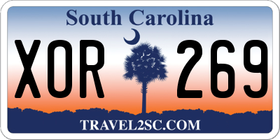 SC license plate XOR269