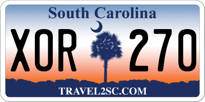 SC license plate XOR270