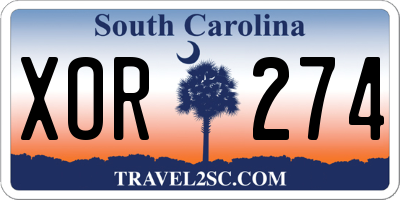 SC license plate XOR274