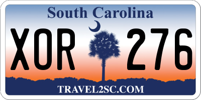 SC license plate XOR276