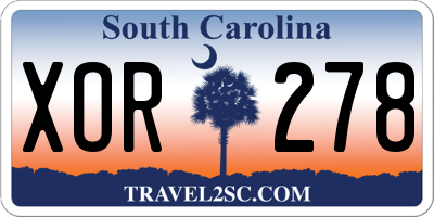 SC license plate XOR278