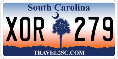 SC license plate XOR279