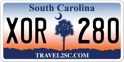 SC license plate XOR280