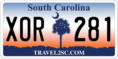 SC license plate XOR281