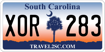 SC license plate XOR283