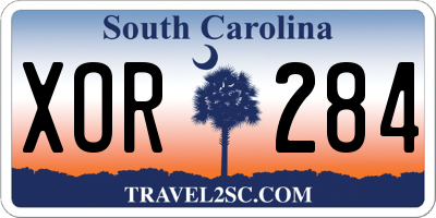 SC license plate XOR284