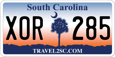 SC license plate XOR285