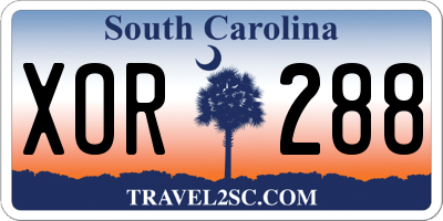 SC license plate XOR288
