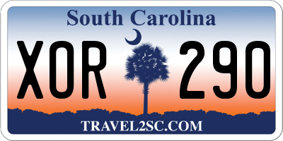 SC license plate XOR290