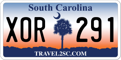 SC license plate XOR291