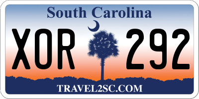 SC license plate XOR292