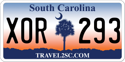 SC license plate XOR293