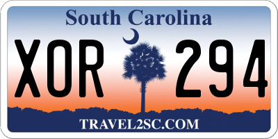 SC license plate XOR294
