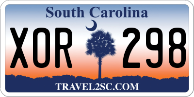 SC license plate XOR298