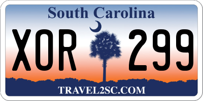 SC license plate XOR299