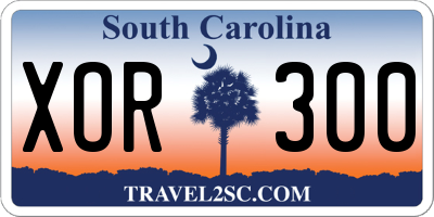 SC license plate XOR300