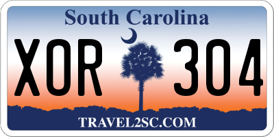 SC license plate XOR304
