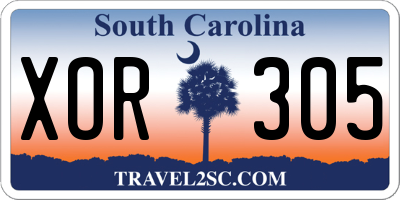 SC license plate XOR305