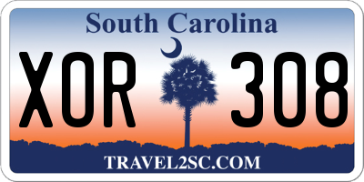SC license plate XOR308