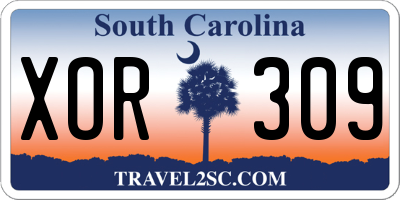 SC license plate XOR309