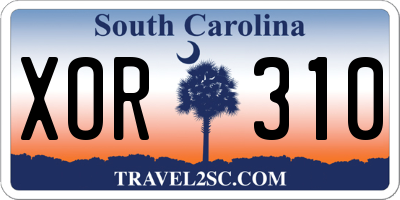 SC license plate XOR310