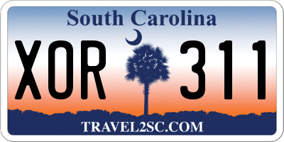 SC license plate XOR311