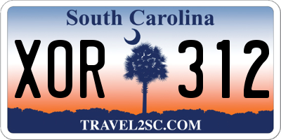 SC license plate XOR312