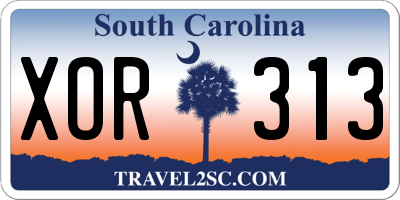 SC license plate XOR313