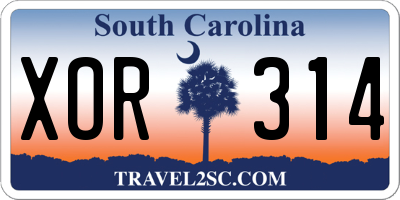 SC license plate XOR314