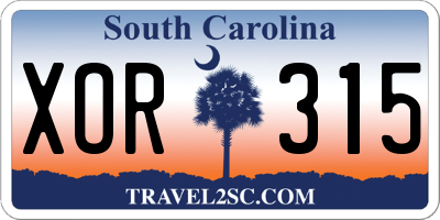 SC license plate XOR315