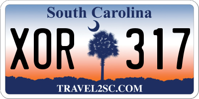 SC license plate XOR317