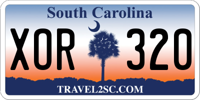 SC license plate XOR320