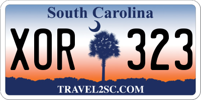 SC license plate XOR323