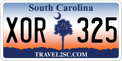 SC license plate XOR325