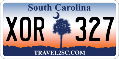 SC license plate XOR327