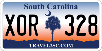 SC license plate XOR328