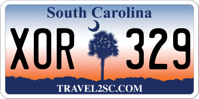 SC license plate XOR329