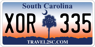 SC license plate XOR335