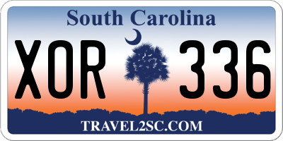 SC license plate XOR336