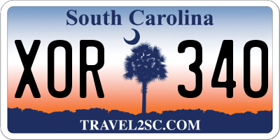 SC license plate XOR340