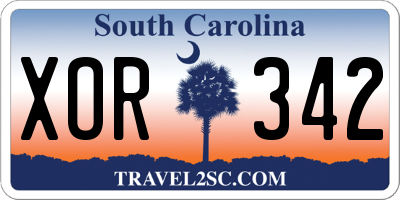 SC license plate XOR342