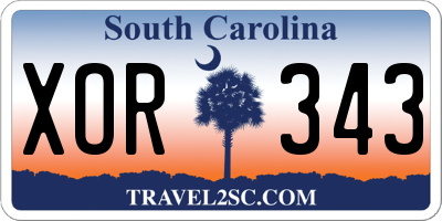 SC license plate XOR343