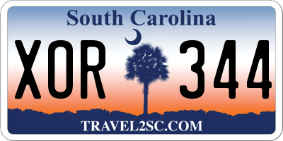 SC license plate XOR344
